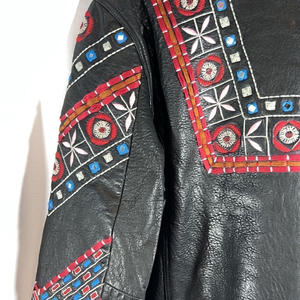 FREE PEOPLE MARI MOTO LEATHER JACKET NEW MEDIUM - Picture 10 of 16